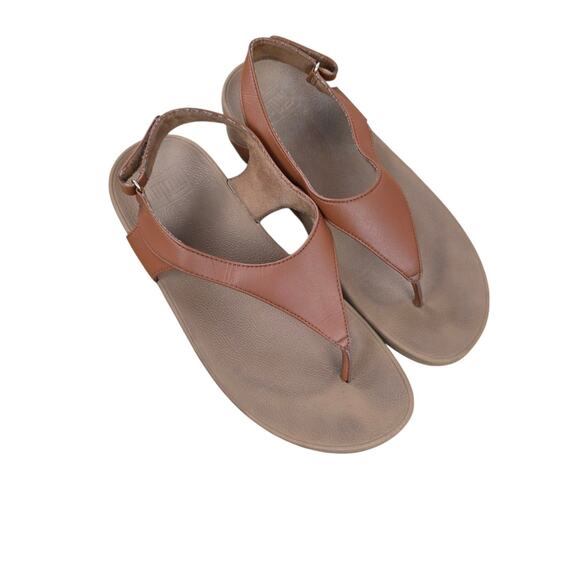 FitFlop Skylar Back Strap Toe Post Sandals Brown Leather womens size 8 - Picture 2 of 7
